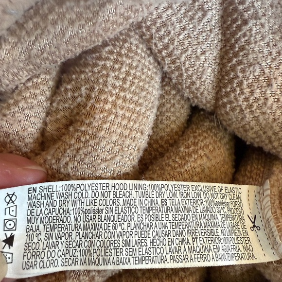 Women’s Forever 21 Tan/Taupe Sherpa hoodie Jacket size Large - Picture 4 of 8